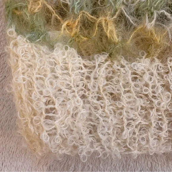 Bernat Klein Vintage Mohair Striped V-Neck Handknit Sweater Vest — Rare Sz L - Picture 8 of 11